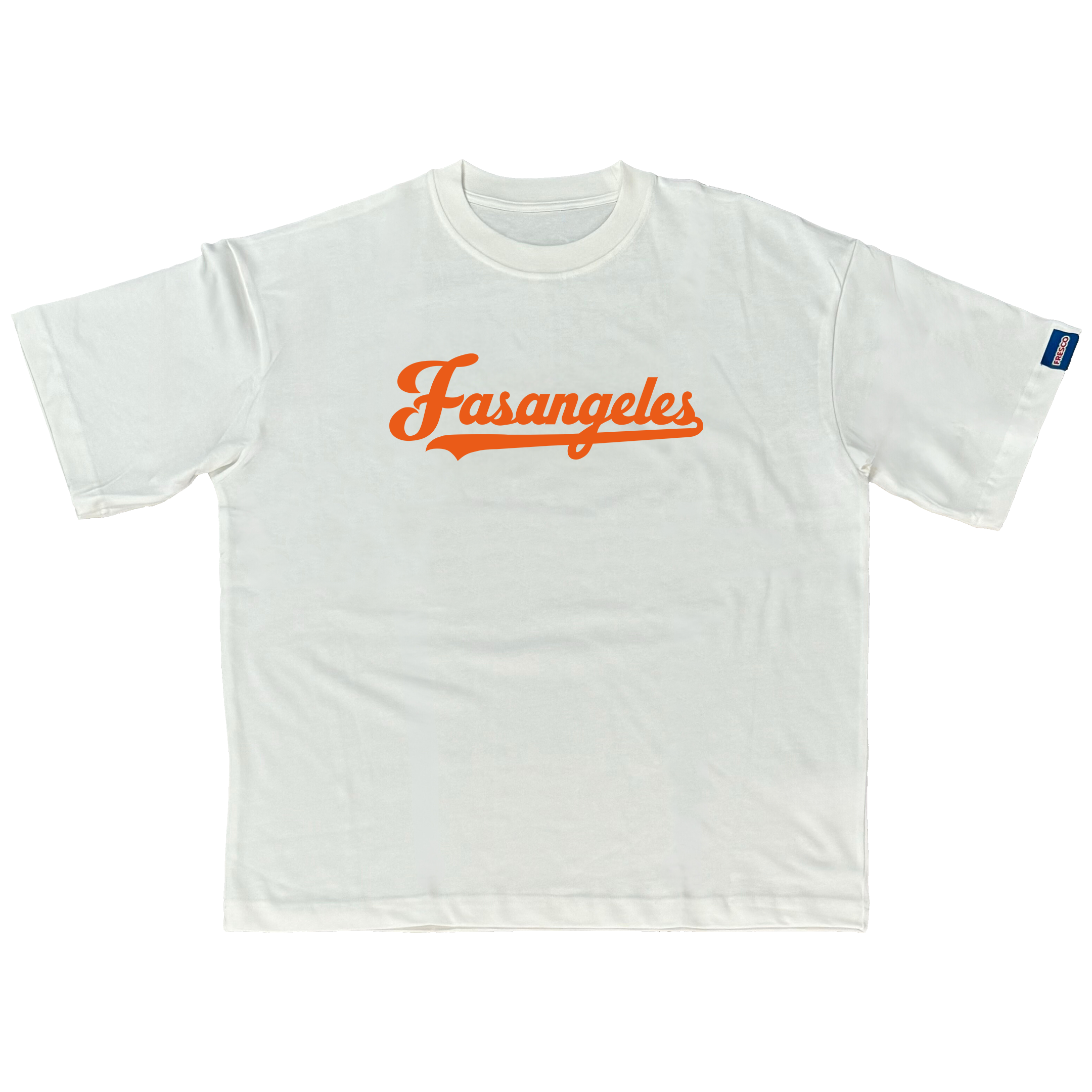 white/orange basic Logo Tee – Fasangeles