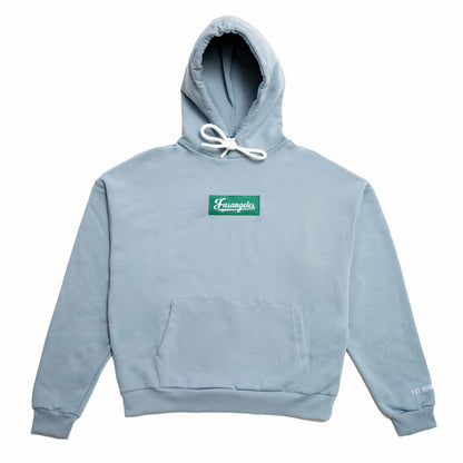 Green on Dusty Blue Hoodie