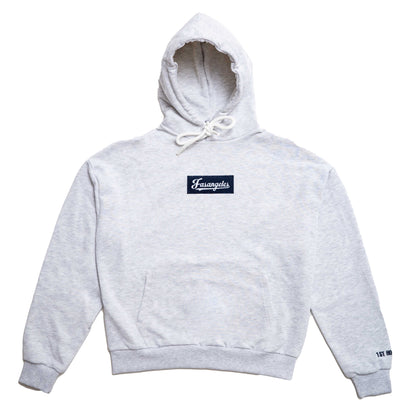 Blue on Mélange Grey Hoodie