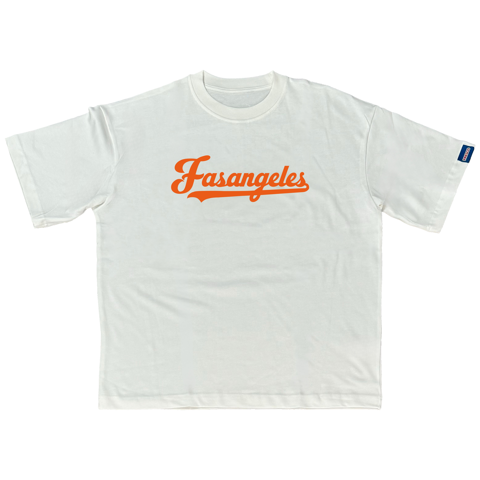 white/orange basic Logo Tee – Fasangeles