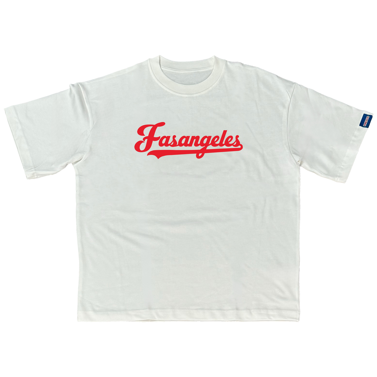 white/red basic Logo Tee – Fasangeles